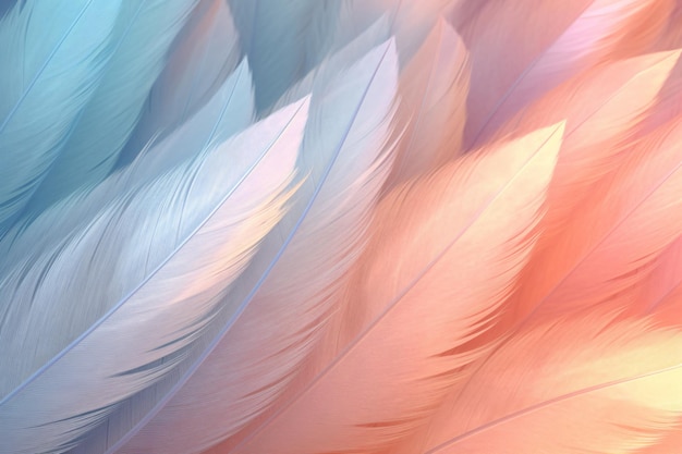 Fondo de pantalla de plumas suaves Ai generativo