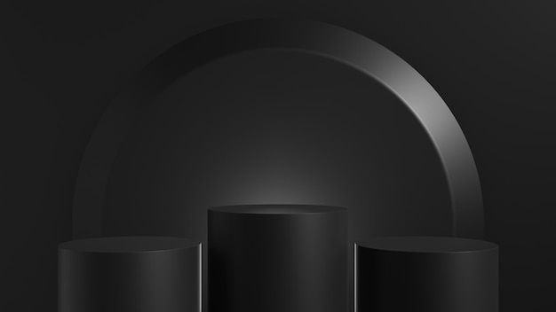 Fondo de pantalla de podio de producto negro
