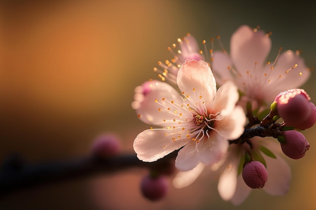 Fondo de pantalla de primavera de primer plano de flor de cerezo