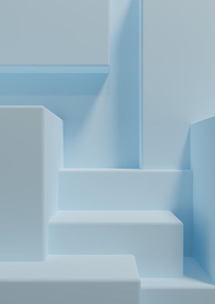 Fondo de pantalla de producto mínimo simple azul pastel cuadrados abstractos soporte de podio fotografía de producto