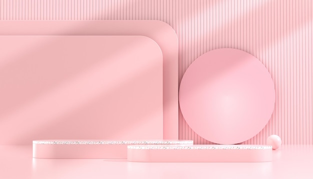 Fondo de pantalla de producto de podio 3d rosa