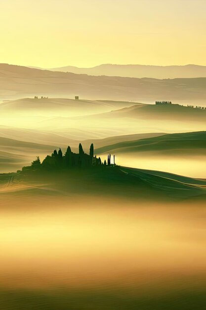 Un fondo de pantalla de una puesta de sol en toscana