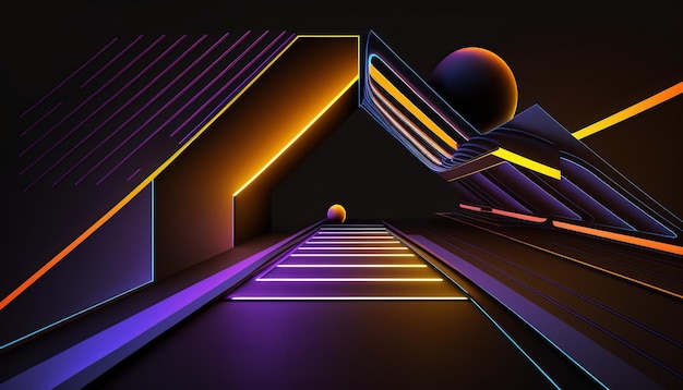 Fondo de pantalla de renderizado 3D abstracto futurista AI generativo