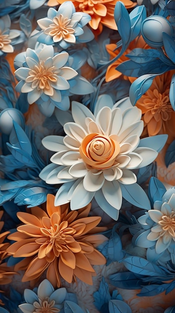 Fondo de pantalla de teléfono con patrón floral estético