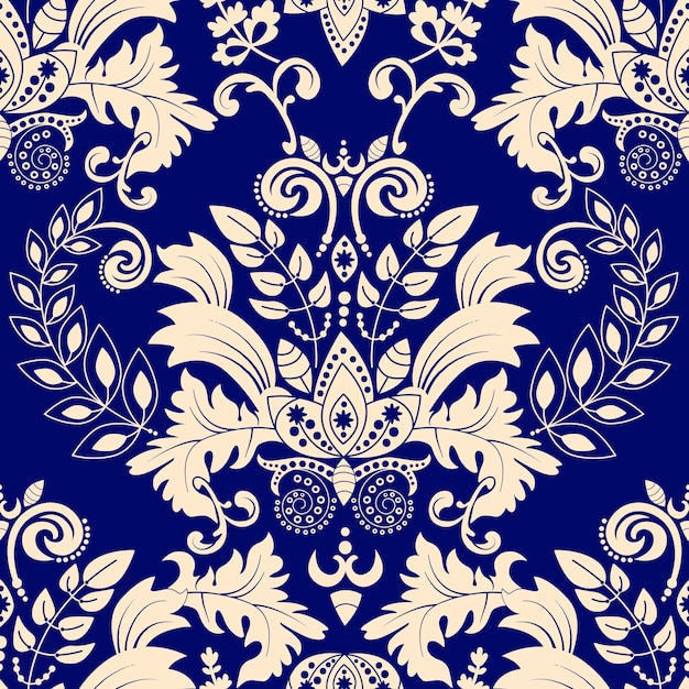 Fondo de pantalla transparente de damasco. Adorno decorativo de simetría.