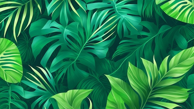 Foto un fondo de pantalla tropical de hojas tropicales.