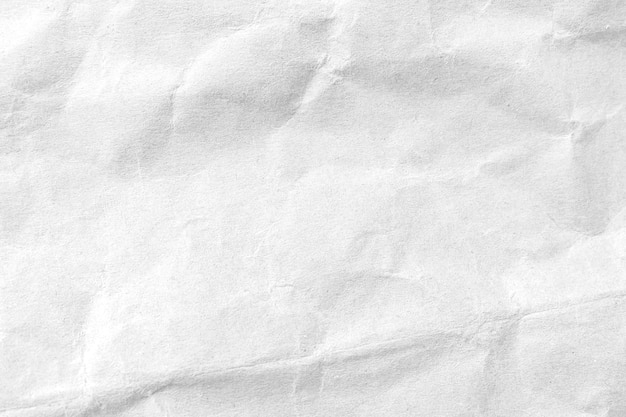 Fondo de papel arrugado blanco de la textura. De cerca.