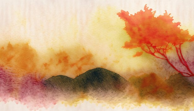Foto el fondo de papel japonés de acuarela de otoño