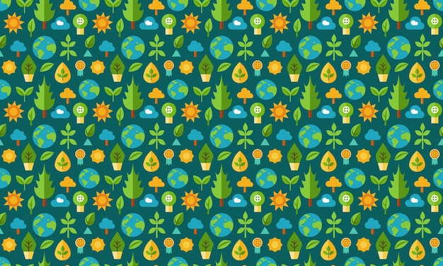 Fondo de papel de pared con patrón sin costuras de diseño ecológico
