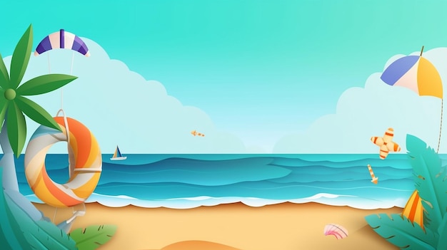 Fondo de papel de playa de verano