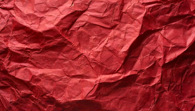 Fondo de papel reciclado arrugado de textura rojo brillante Papel artesanal