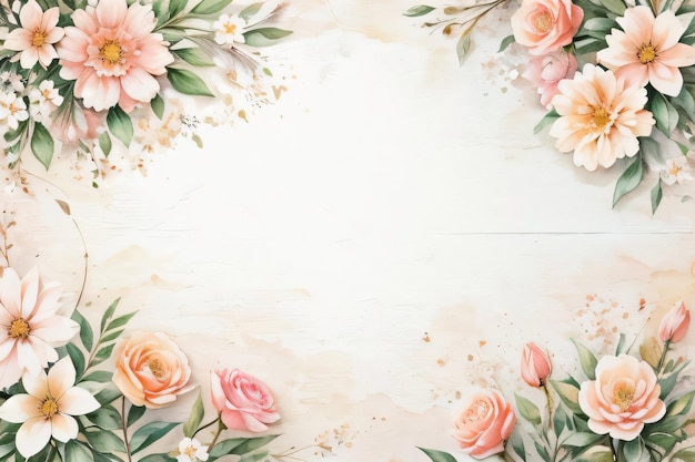 Fondo de papel retro vintage con flores blancas