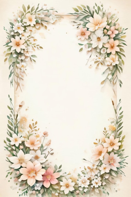 Fondo de papel retro vintage con flores blancas