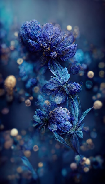 Fondo de papel tapiz abstracto de flor azul drawig