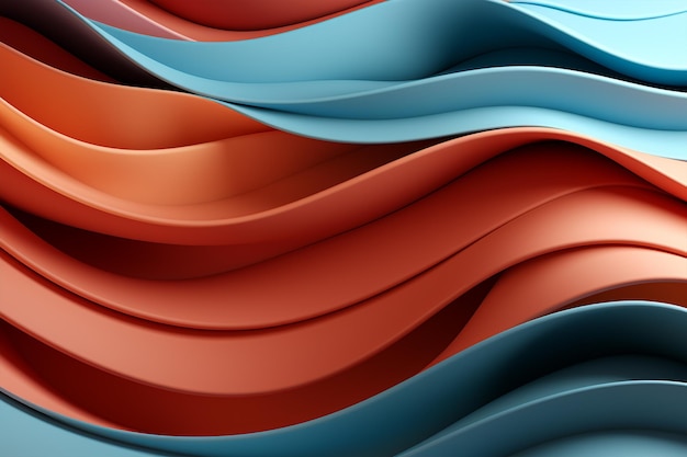 Fondo de papel tapiz abstracto de ondas azules y naranjas abstractas