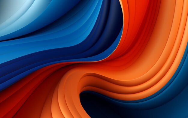 Fondo de papel tapiz abstracto de ondas azules y naranjas para escritorio