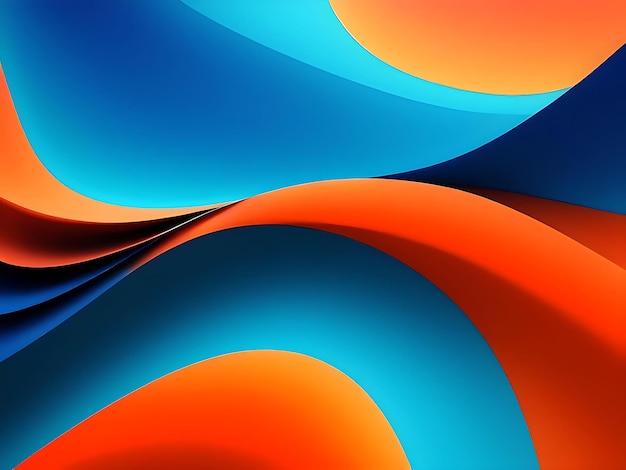 Fondo de papel tapiz abstracto de ondas azules y naranjas para escritorio