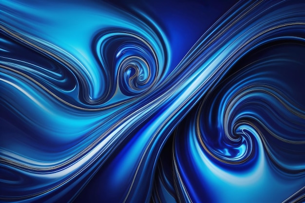 Fondo de papel tapiz abstracto de remolino líquido azul Fondo de pantalla fluido para escritorio con ai generativo