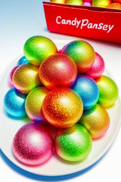 Fondo de papel tapiz de bocadillos deliciosos bocadillos de caramelo de arco iris de gominolas de caramelo coloridos