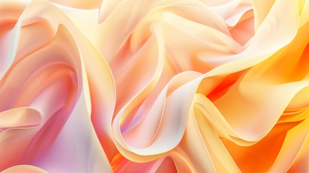 Fondo de papel tapiz de escritorio abstracto tela ondulada 3D con colores suaves y femeninos