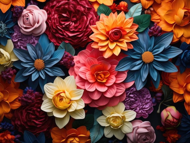 El fondo de papel tapiz floral es de colores vibrantes