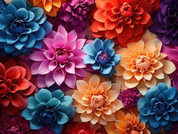 El fondo de papel tapiz floral es de colores vibrantes