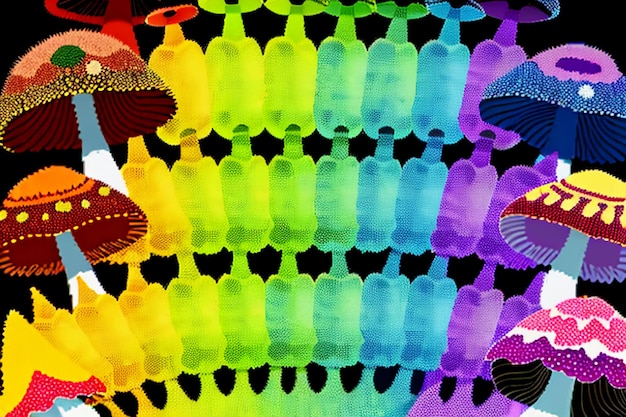 Fondo de papel tapiz de hongos venenosos coloridos fotografía HD no coma hongos venenosos