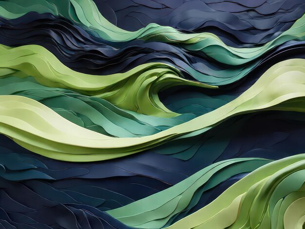 Foto fondo papel tapiz ilustración de onda colores verde y azul