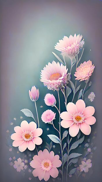 Fondo de papel tapiz de ilustración de textura de patrón floral de flores hermosas
