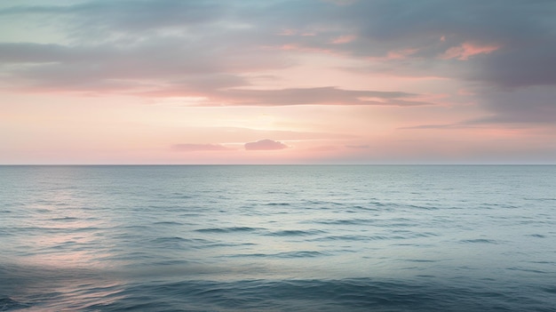 Fondo de papel tapiz del mar al atardecer en colores pastel IA generativa