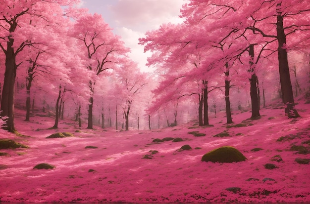 Foto fondo de papel tapiz del mundo de la fantasía rosa