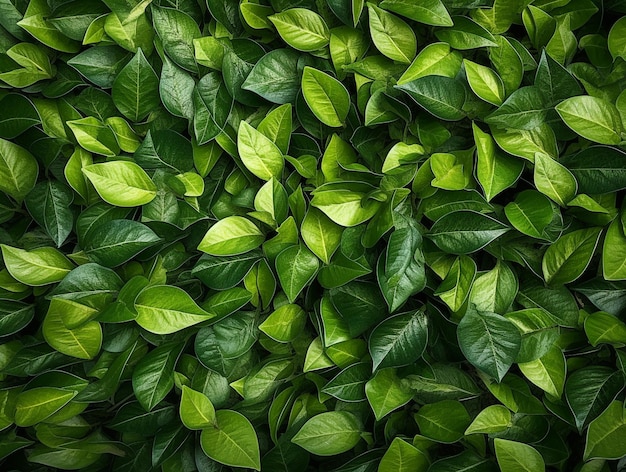 Fondo de papel tapiz de naturaleza de hojas verdes generado por IA
