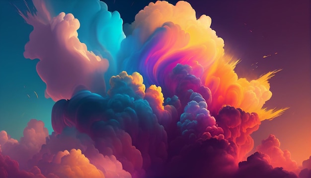 Fondo de papel tapiz de nube colorida de cielo futurista