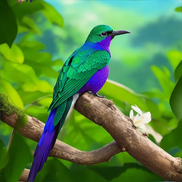 Un fondo de papel tapiz de pájaro tropical generado por Ai