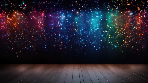 El fondo de la pared de diseño bokeh es negro