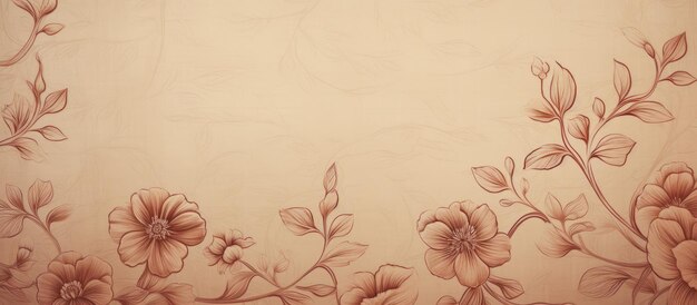 Fondo de pared grabado con diseño floral vintage