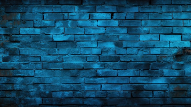 Fondo de pared de ladrillo antiguo textura grunge azul eléctrico o patrón para diseño ai generativo