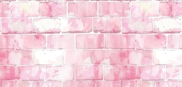 Foto fondo de pared de ladrillo pintado con acuarela rosa pastel