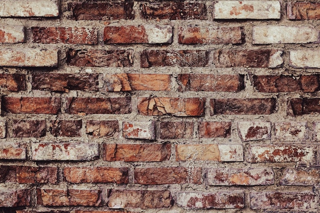 Fondo de pared de ladrillo rojo antiguo exterior textura Grunge