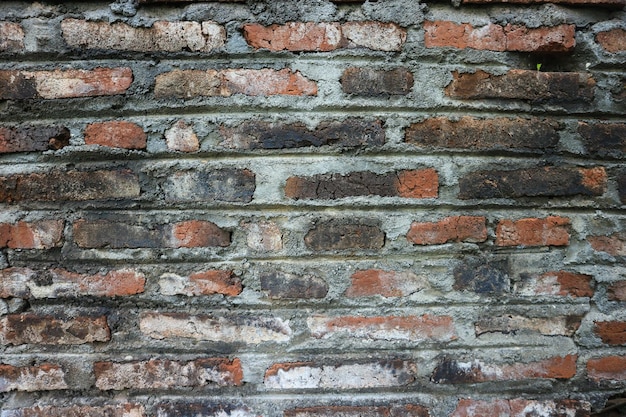 Fondo de pared de ladrillo rojo antiguo y rústico