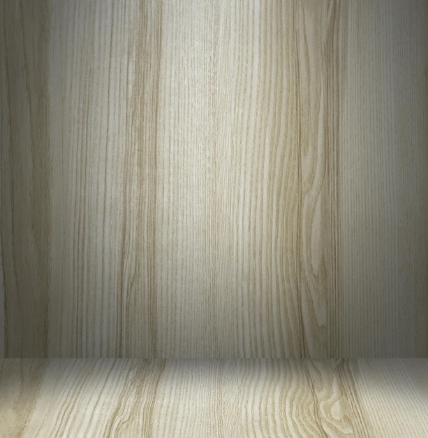 Fondo y pared de madera, perspectiva, vacío para colocar elementos. Textura de madera, patrón natural