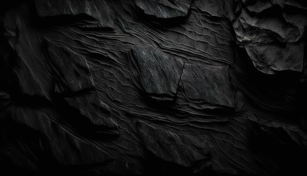 Fondo de pared de piedra negra abstracta con textura áspera ai generado