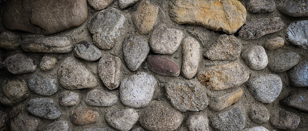 Fondo de pared de piedra redonda bandera gris. Foto de alta calidad