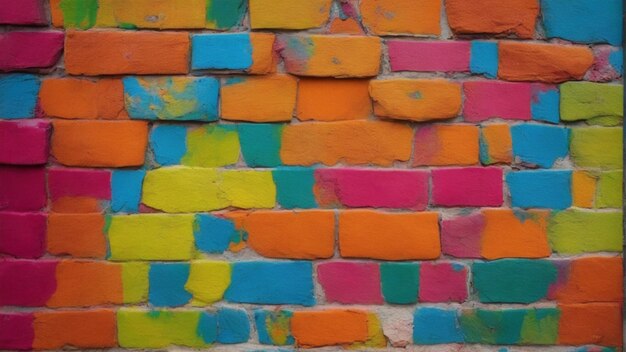 El fondo de la pared pintado de colores