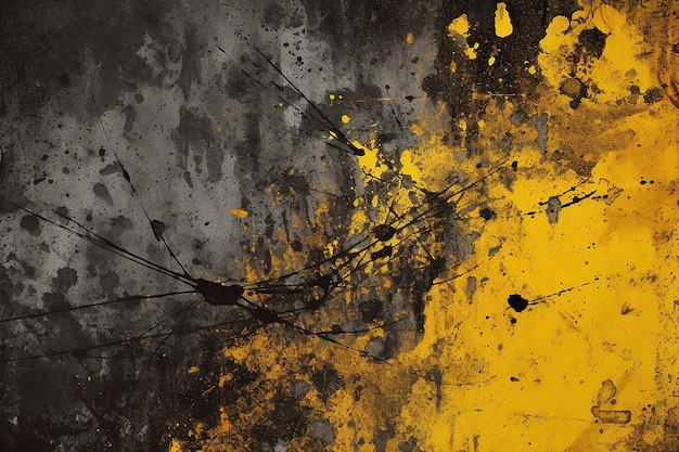 fondo de pared pintado grunge amarillo y negro