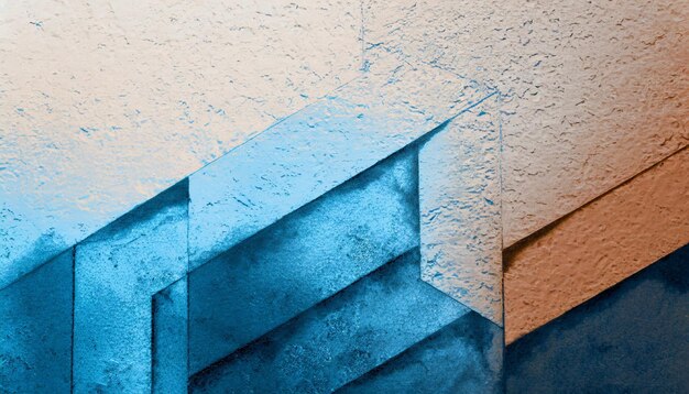 Foto fondo de pared con pintura y formas geométricas abstractas
