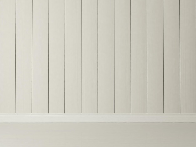 Fondo de pared de renderizado de madera blanco vertical pintado para su diseño