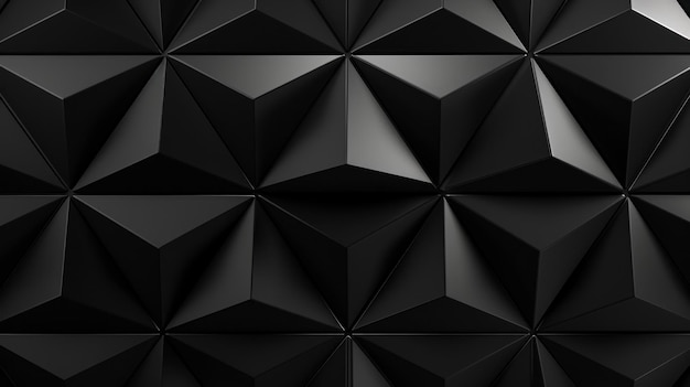 Fondo de pared semibrillante pulido con azulejos negros Fondo abstracto triangular negro