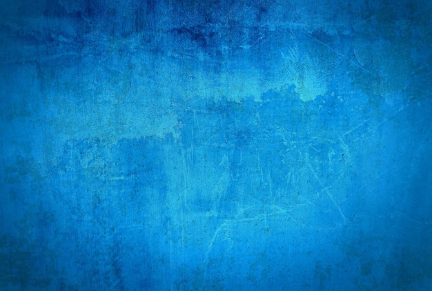 Fondo de pared de textura de hormigón azul grunge vintage con viñeta