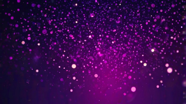Fondo de partículas brillantes de color violeta en gradiente